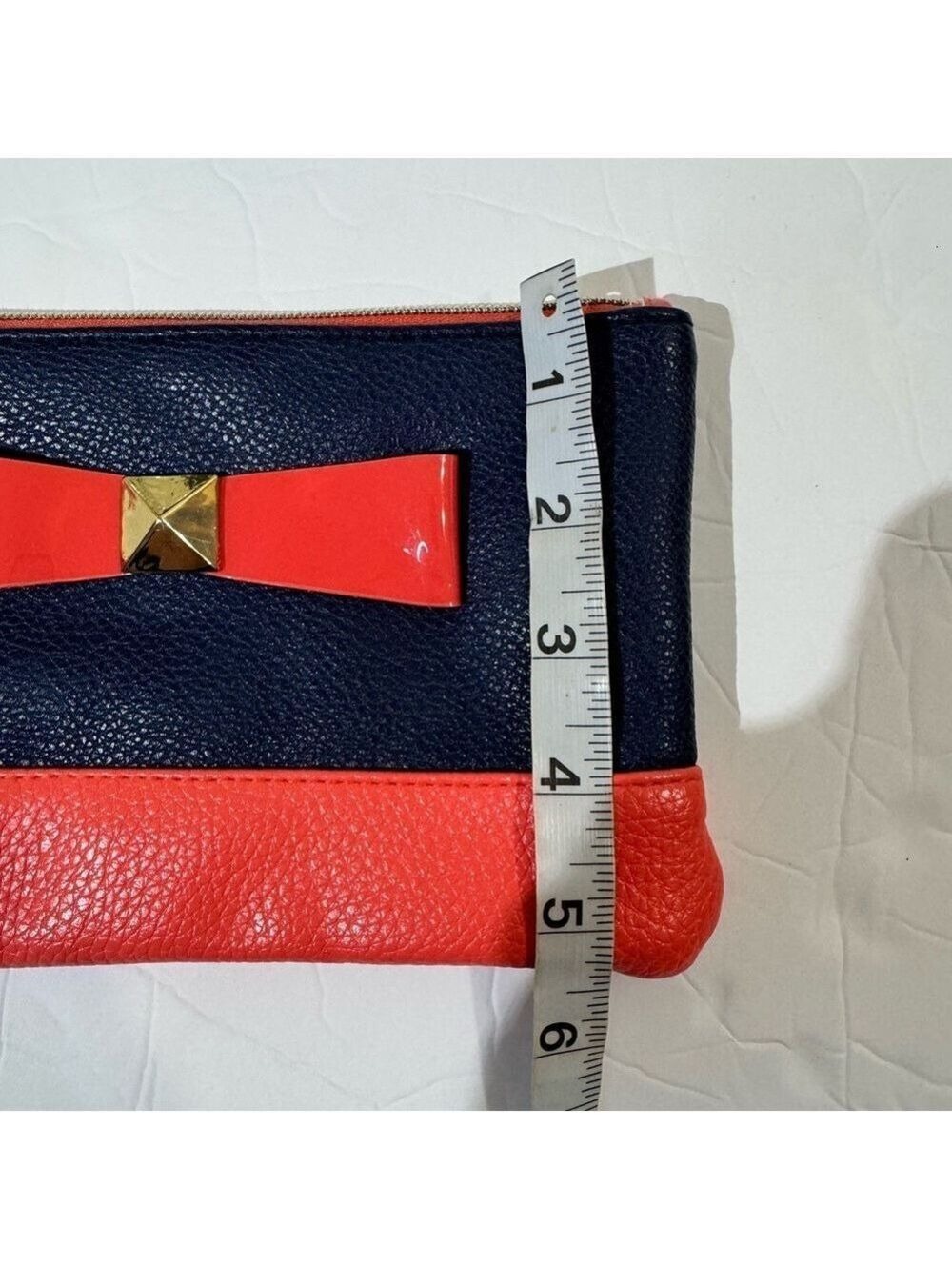 Mix No. 6 Orange and Blue Wristlet with Bow Accent - Picture 4 of 6